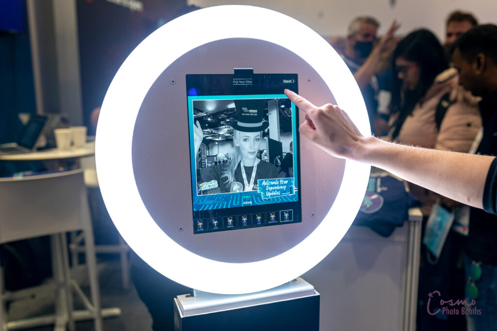 A photo preview on the Mobi Aura booth waiting for finishing touches
